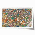 Adolf Holzél-inspired abstract floral design in muted pastel colors on rolled canvas, suitable for dining room or bathroom.