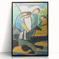 Large abstract wall art print in bold black and white, framed in acrylic, ideal for modern art wall decor.