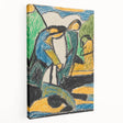 Adolf Holzel's abstract design in muted earth tones on a large stretched canvas, ideal for kitchen wall art.