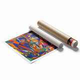 Extra large rolled print of floral art in soft pastel colors, suitable for classy bathroom or large living room decor.