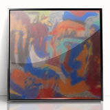 Large abstract wall art in mid-century modernist style.