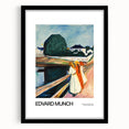 Extra large abstract art print featuring textured, colorful swirls on a black framed canvas, ideal for living room decor.