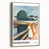 Framed canvas featuring a vintage-style landscape painting in muted earth tones, ideal for bedroom wall art.