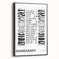 Black and white landscape painting on framed canvas featuring a vintage poster art style, ideal for bedroom decor.