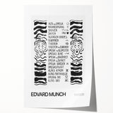 Extra large rolled print of Edvard Munch’s floral designs in muted colors, ideal for art wall dining room or classy bathroom.
