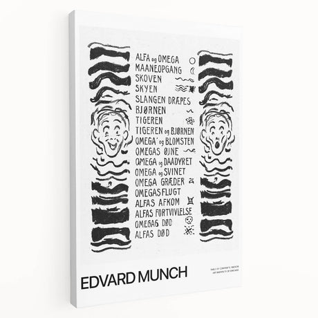 Edvard Munch-inspired abstract painting on stretched canvas with vivid red and blue tones, suitable for kitchen wall art.