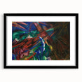 Extra large abstract art print featuring vibrant, colorful textures on a black framed canvas, ideal for living room decor.