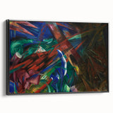 Black and white wall art featuring a landscape painting in a vintage poster style, framed canvas, ideal for bedroom decor.