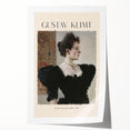 Extra large rolled print of Gustav Klimt's floral art in muted gold and green tones, ideal for art wall dining room.