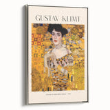 Silver-framed canvas featuring a Gustav Klimt-inspired landscape with vibrant colors.