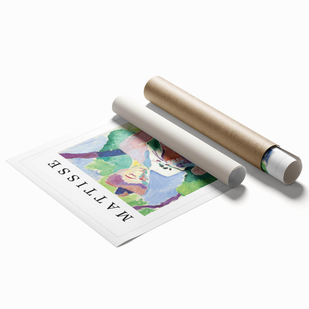 Extra large rolled print featuring a Henri Matisse-inspired floral design in vibrant colors.