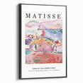 Black and white vintage poster art of a landscape, framed canvas, ideal for bedroom wall decor.