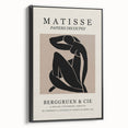 Framed canvas featuring a black and white abstract landscape, styled in a vintage poster art design.