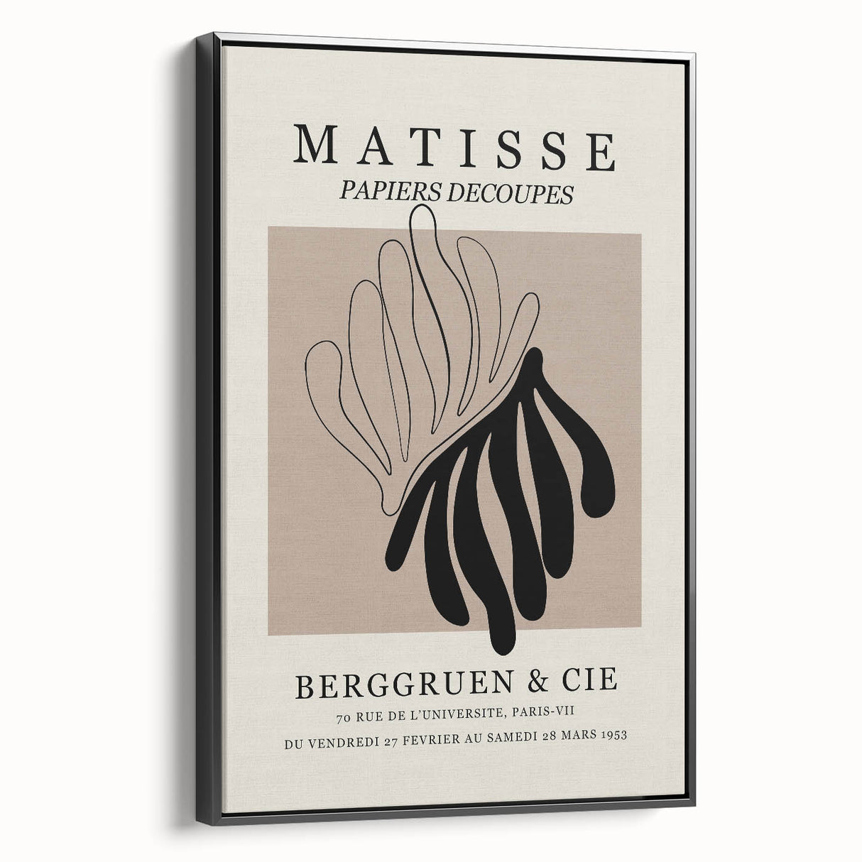Framed canvas featuring a black and white vintage poster art of a landscape, ideal for bedroom decor.