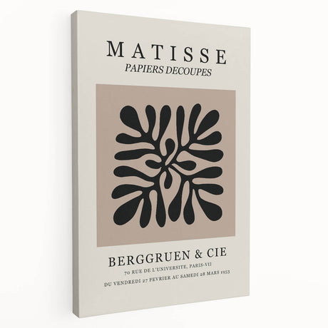 Abstract Henri Matisse design on stretched canvas, featuring bold primary colors, ideal for kitchen wall art.