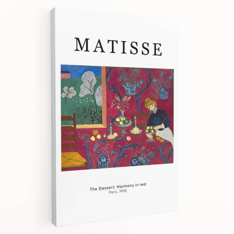 Large acrylic print of a Henri Matisse-inspired abstract design in bold colors, ideal for kitchen wall art.