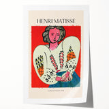 Rolled print of Henri Matisse-inspired floral design in vibrant colors, ideal for art wall dining room.