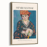 Framed canvas featuring a vintage Henri Matisse landscape painting with colorful art on a black background.