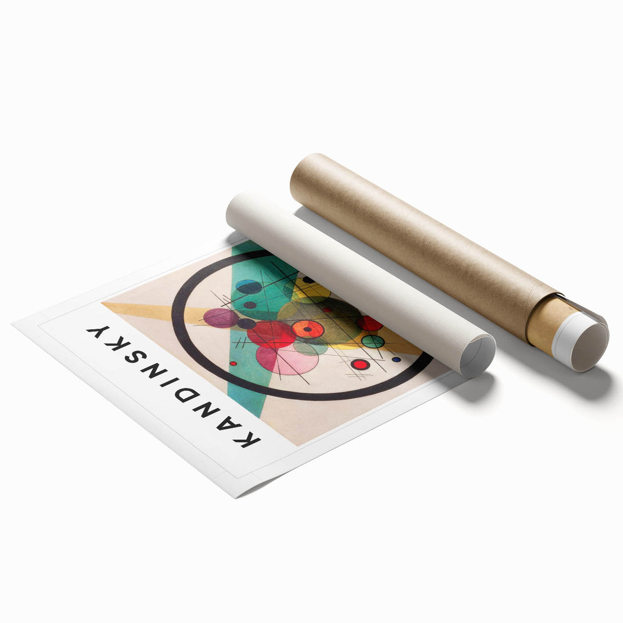 Extra large rolled print featuring abstract floral art in vibrant colors.