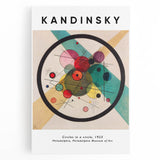 Abstract black and white Kandinsky design on large stretched canvas, ideal for kitchen wall art.