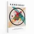 Abstract Kandinsky-style artwork in bold colors on stretched canvas, suitable for kitchen wall art.