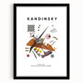 Extra large abstract art print featuring vibrant, colorful swirls on a textured canvas, framed in black.