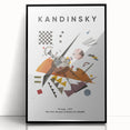 Large abstract wall art featuring geometric shapes and bold colors on a framed acrylic, ideal for modern living room decor.