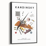 Black and white framed canvas featuring a vintage Kandinsky-inspired abstract landscape, ideal for bedroom wall decor.