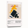 Large abstract wall art on acrylic glass, featuring geometric shapes in black and white.
