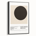 Black and white abstract design on framed canvas, featuring geometric shapes, ideal for bedroom wall art.