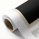 Art deco poster featuring geometric shapes in bold black and white on rolled canvas, ideal for nursery wall art.