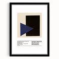 Extra large abstract art print featuring a colorful, textured design on a black framed canvas, ideal for living room decor.