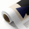 Art Deco style poster featuring geometric shapes in muted colors on rolled canvas, ideal for nursery wall art.