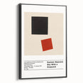Black and white abstract landscape painting on framed canvas, suitable for bedroom wall decor.