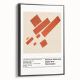 Black and white framed canvas featuring a vintage Malevich landscape, ideal for bedroom wall art.