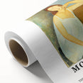 Art Deco poster featuring a stylized female figure in muted pastel tones on rolled canvas, ideal for nursery wall art.
