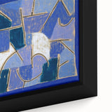 Extra large framed canvas featuring a textured, abstract design by Paul Klee with black and colorful art elements.