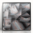 Large abstract wall art by Paul Klee featuring geometric shapes in muted colors on a black acrylic framed print.