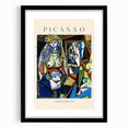 Extra large abstract art print featuring colorful, textured patterns on a black framed canvas, ideal for living room decor.
