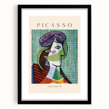 Extra large abstract art print featuring colorful, textured shapes, framed in black; ideal for living room decor.