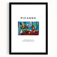 Extra large abstract art print featuring a textured, colorful design on a black framed canvas.