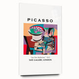 Large abstract wall art on acrylic glass featuring vibrant, multicolored geometric shapes.