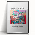 Large abstract wall art featuring a Picasso-inspired design in black and white tones on a framed acrylic.