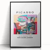 Large abstract wall art featuring a Picasso-inspired design in black and white tones on a framed acrylic.