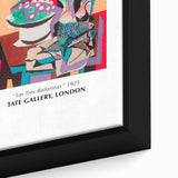 Extra large framed canvas featuring a black textured background with vibrant, colorful abstract shapes.