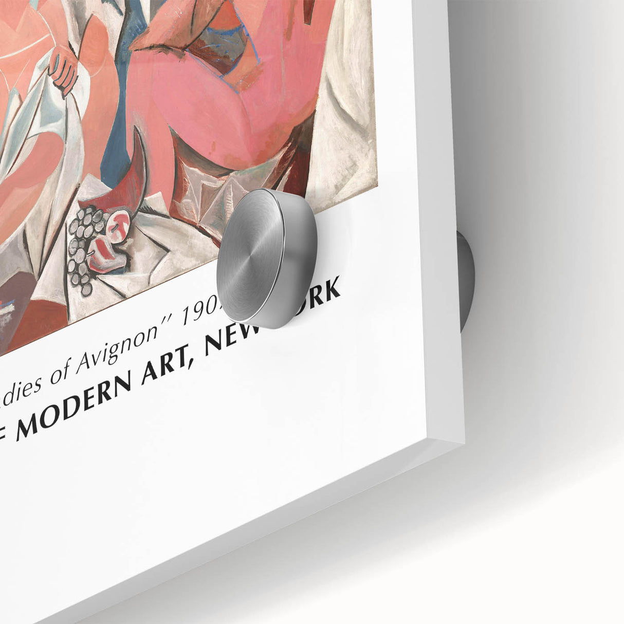 Large abstract wall art in mid-century modernist style on acrylic glass, featuring geometric shapes in bold colors.