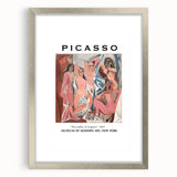 Textured abstract art print in neutral and blue tones on a silver-framed canvas, ideal for modern bedroom ambiance.