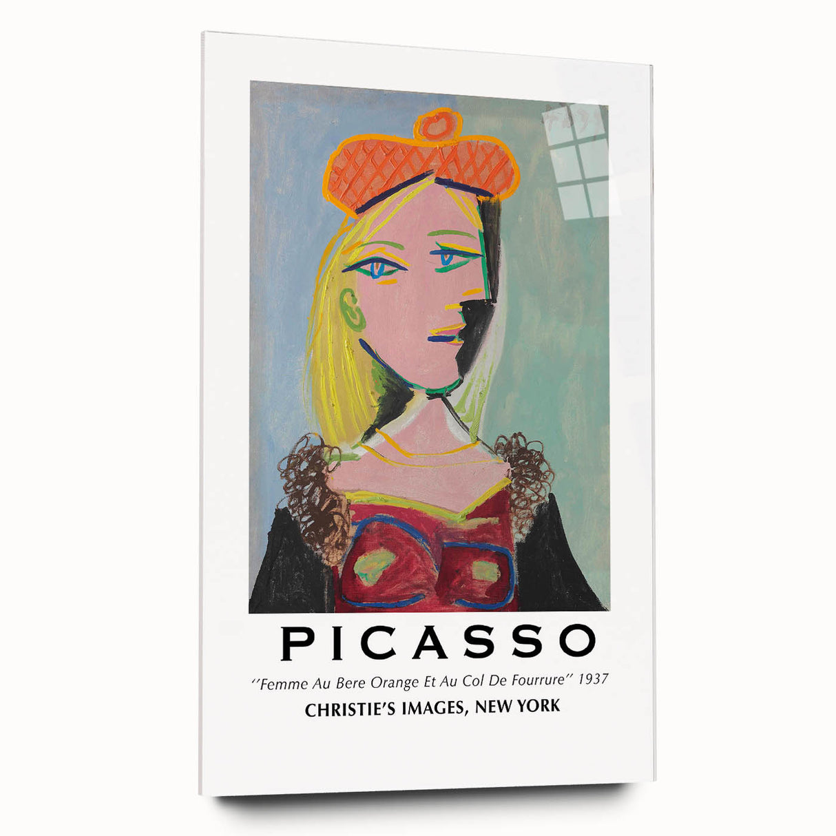 Large abstract wall art featuring Picasso-inspired designs on acrylic glass, ideal for bedroom or dining room decor.