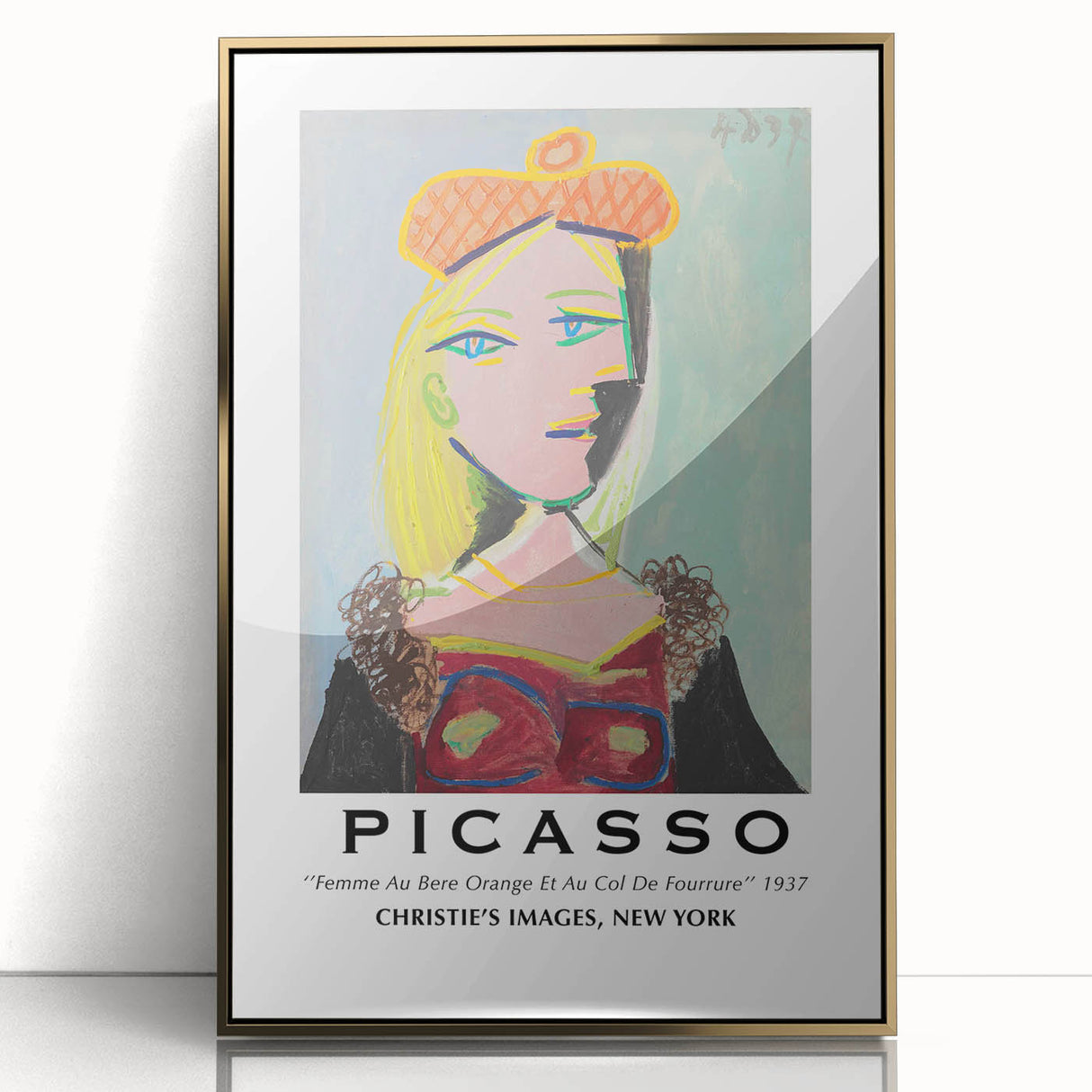 Mid-century modernist art depicting abstract forms in gold and black, framed acrylic, ideal for modern art wall decor.