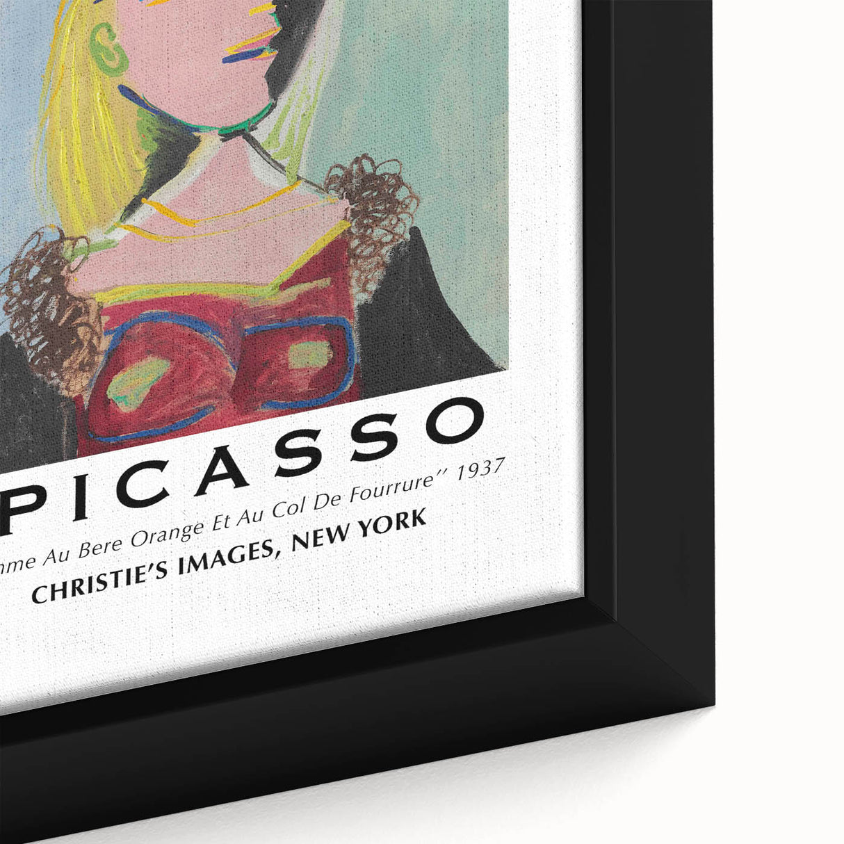 Extra large framed canvas of a textured, colorful abstract design on a black background, suitable for living room decor.